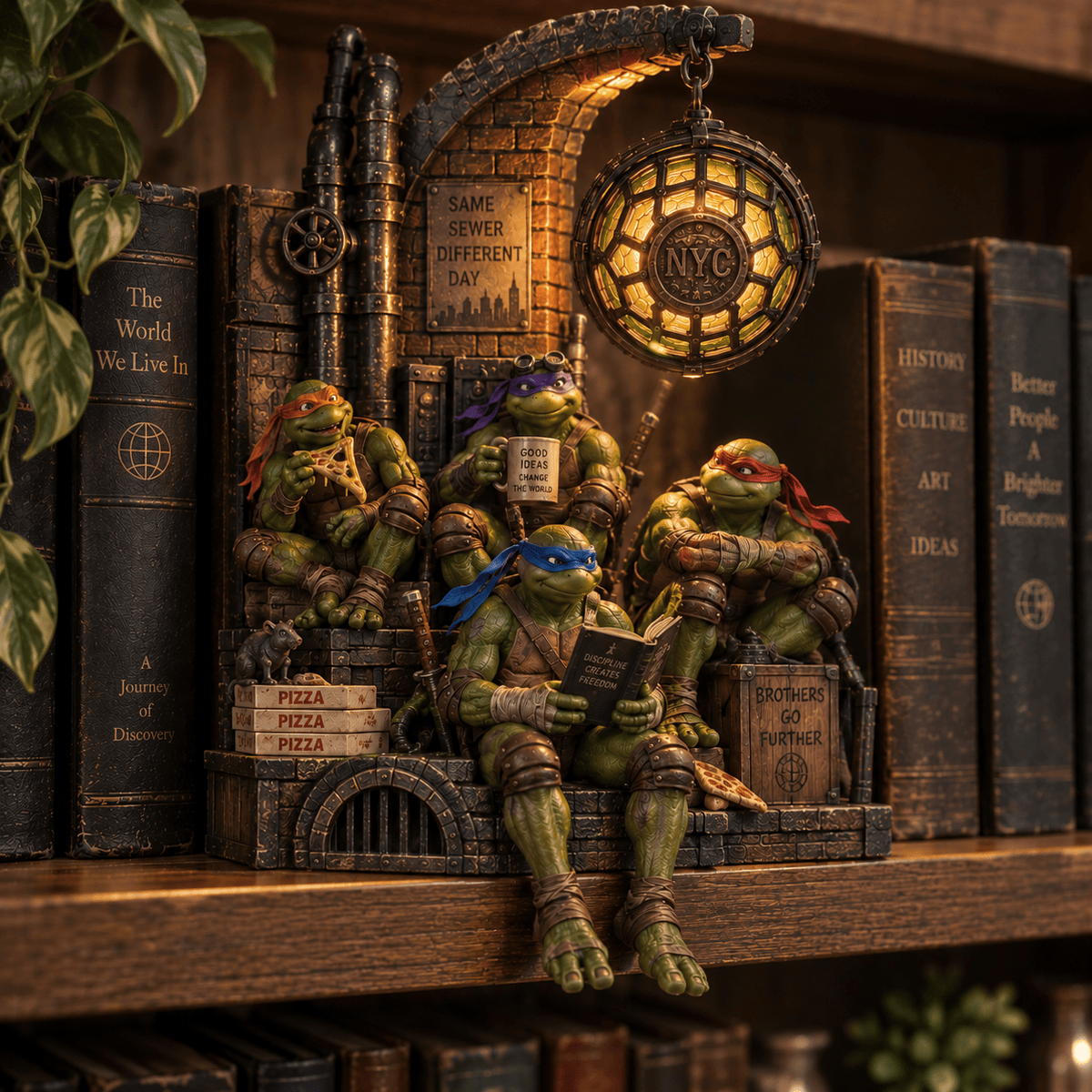 Premium NJT Bookshelf Figurines Lamp NTNA