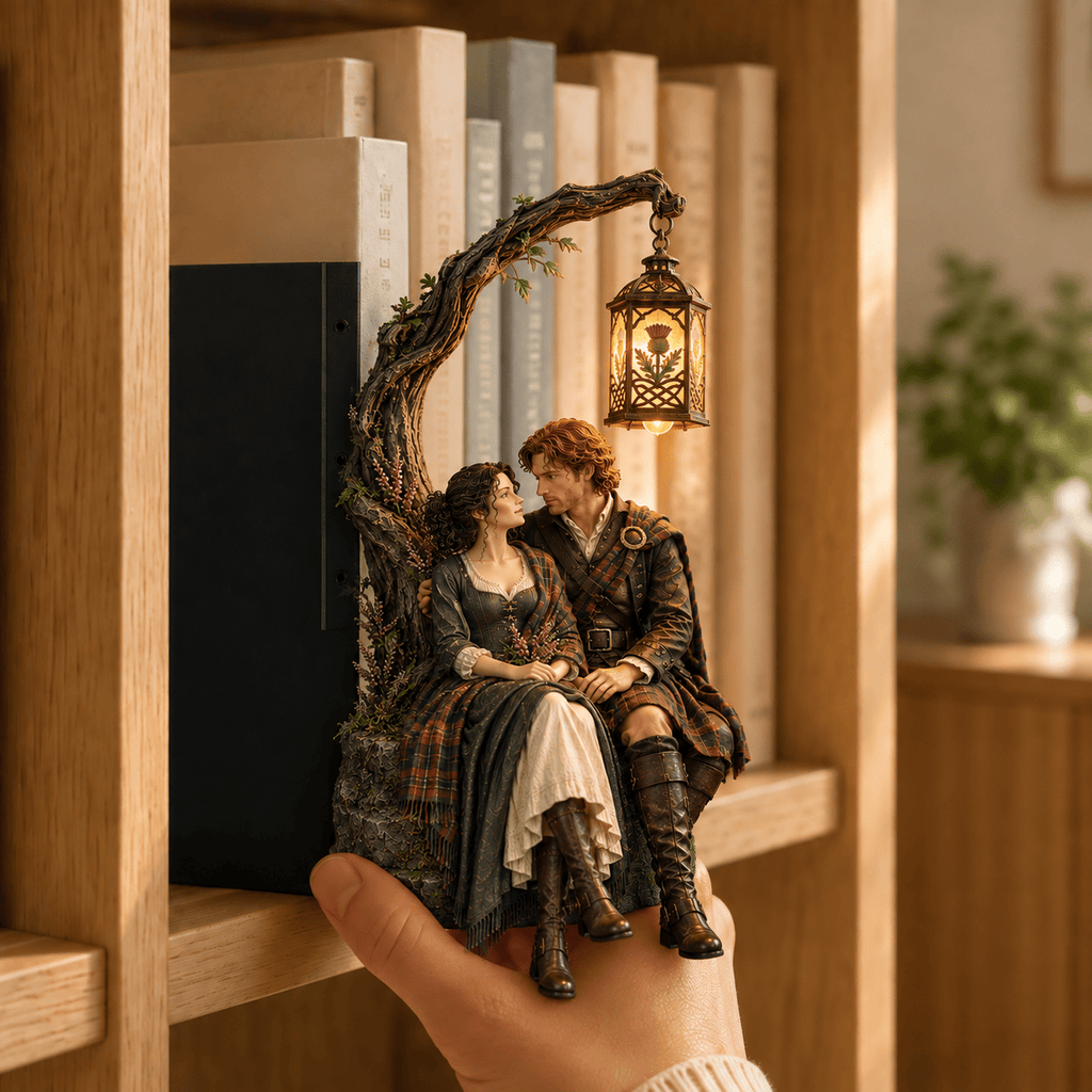 Premium OLD Bookshelf Figurines Lamp NTNA
