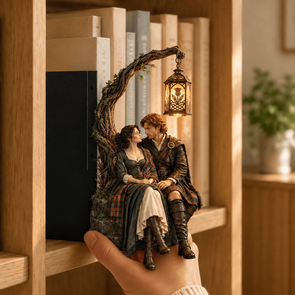 Premium OLD Bookshelf Figurines Lamp NTNA