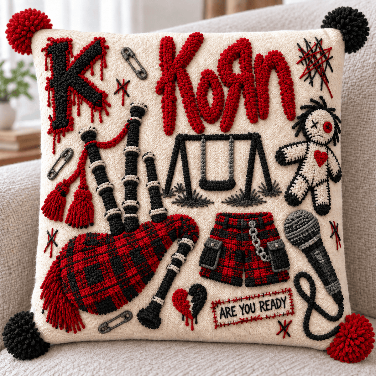 KRN Tufted Sofa Cover & Pillow Set NTKO