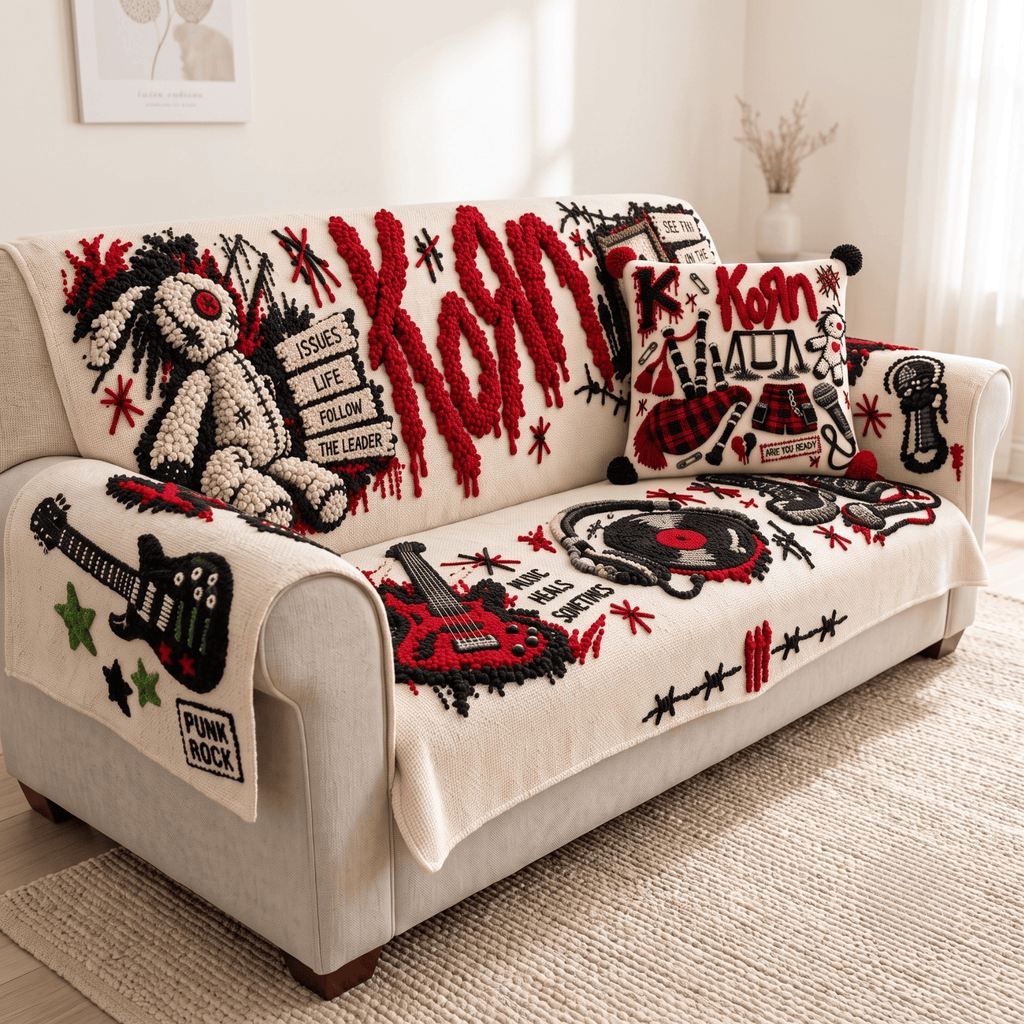 KRN Tufted Sofa Cover & Pillow Set NTKO
