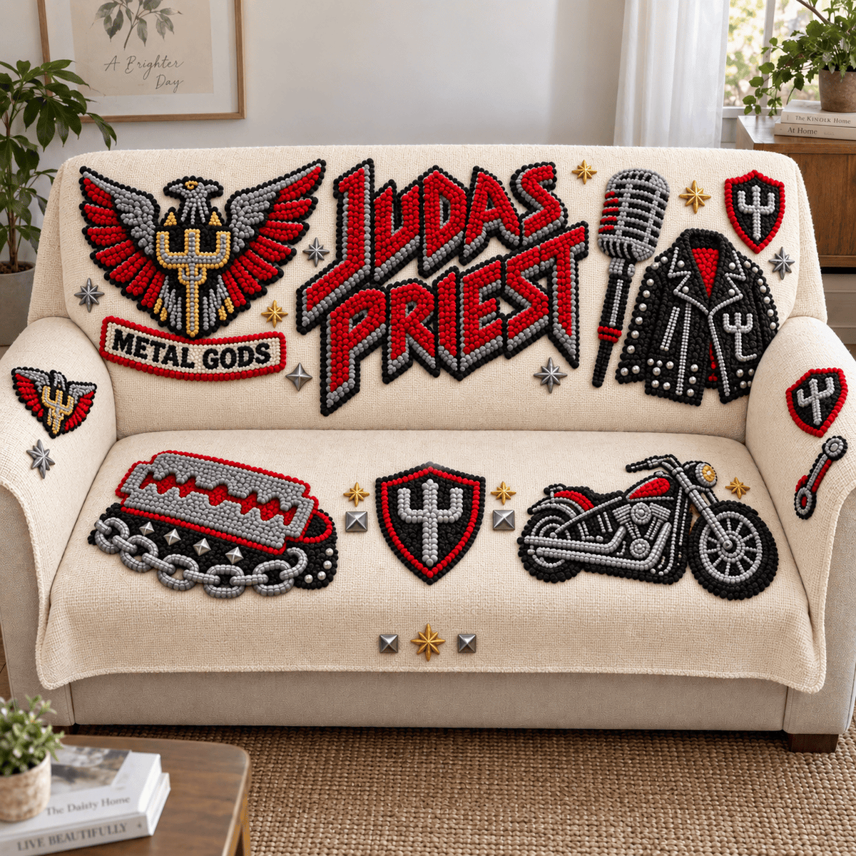 JDPR Tufted Sofa Cover & Pillow Set NTKO