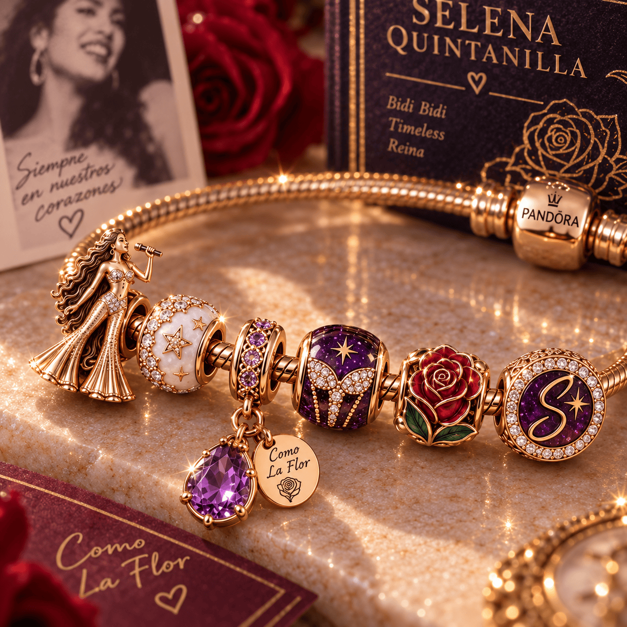 SQT Gold Charm Bracelet Set PNPA
