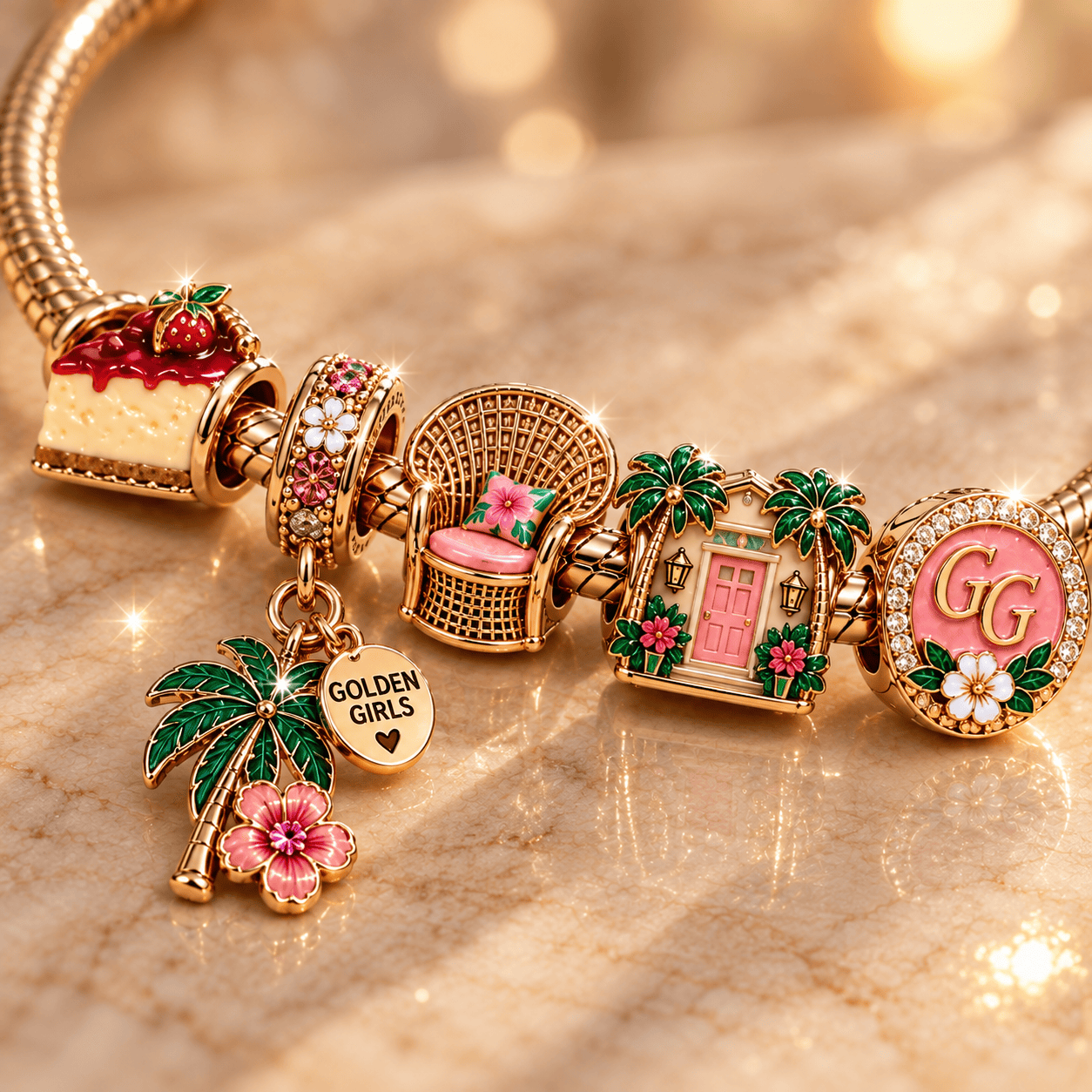 TGG Gold Charm Bracelet Set PNPA