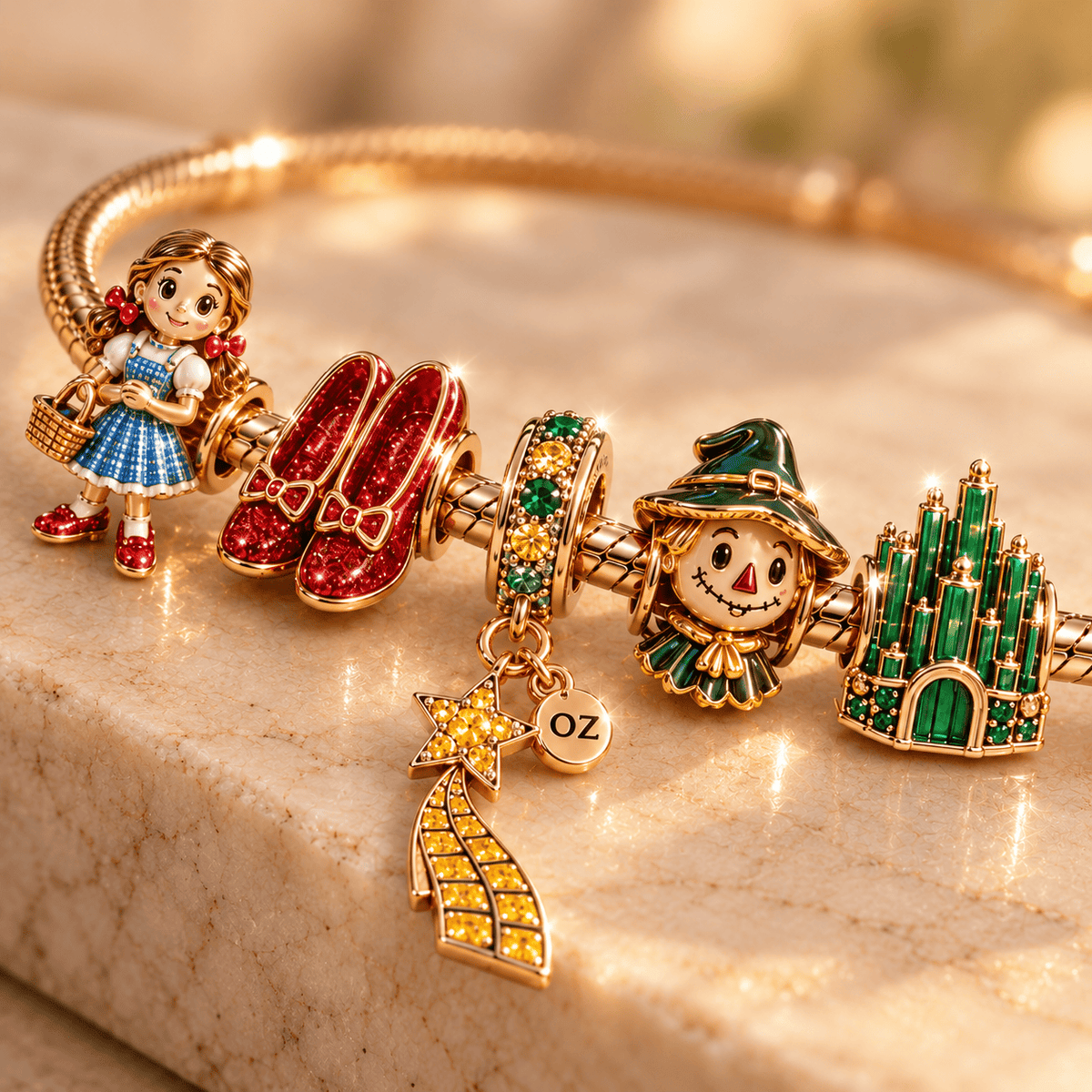 TWOZ Gold Charm Bracelet Set PNPA