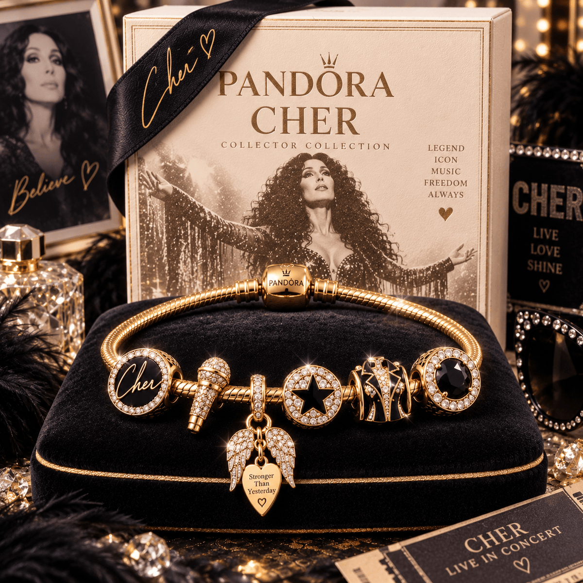 CHER Gold Charm Bracelet Set PNPA
