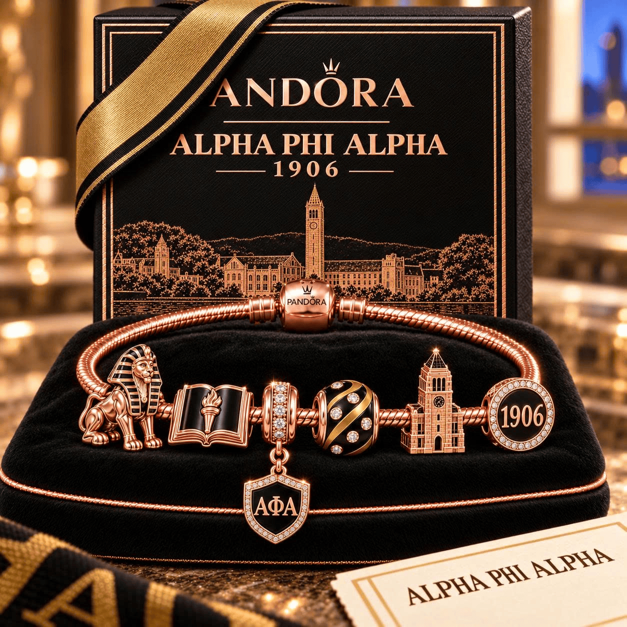 APA Gold Charm Bracelet Set NHVH