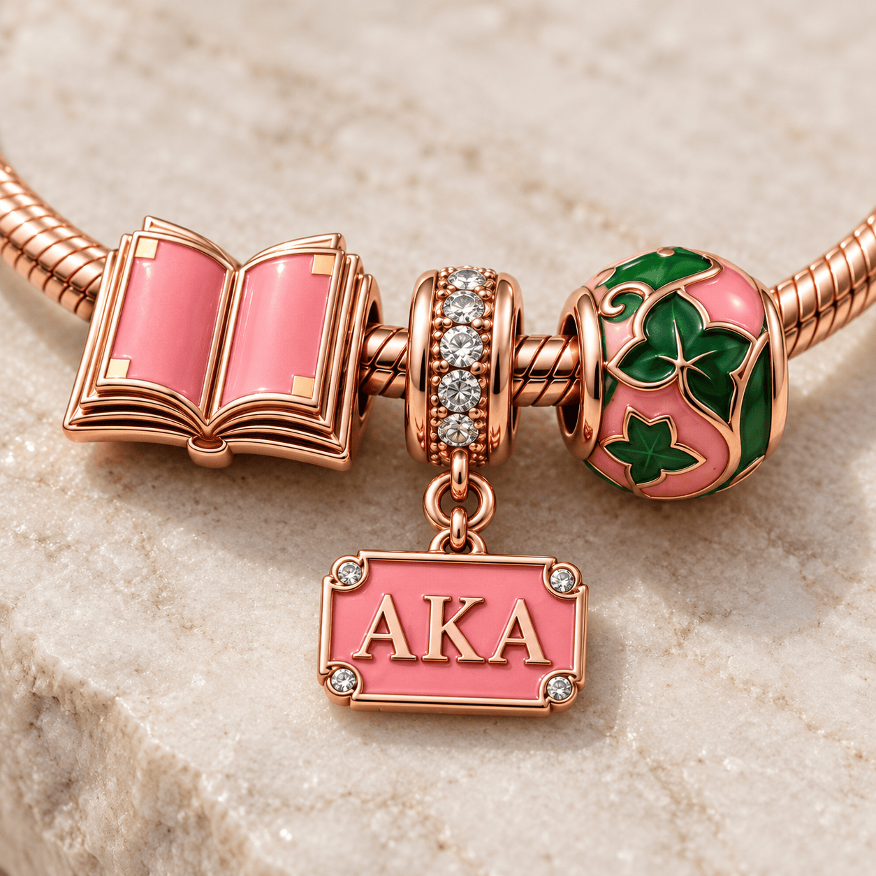 AKA Gold Charm Bracelet Set NHVH