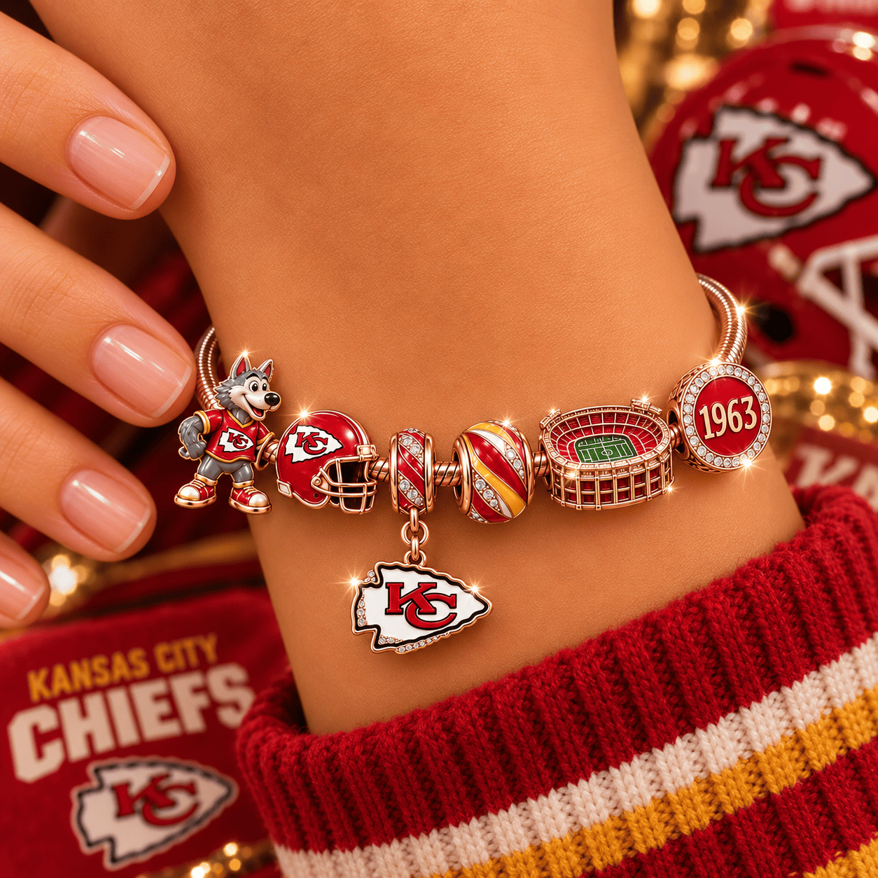 KCC Gold Charm Bracelet Set NHVH