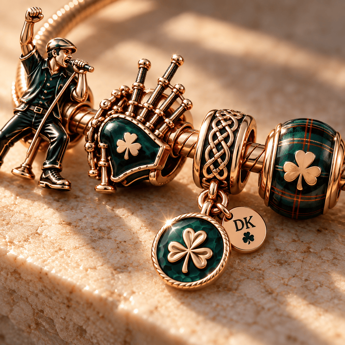 DKMP Gold Charm Bracelet Set NHVH