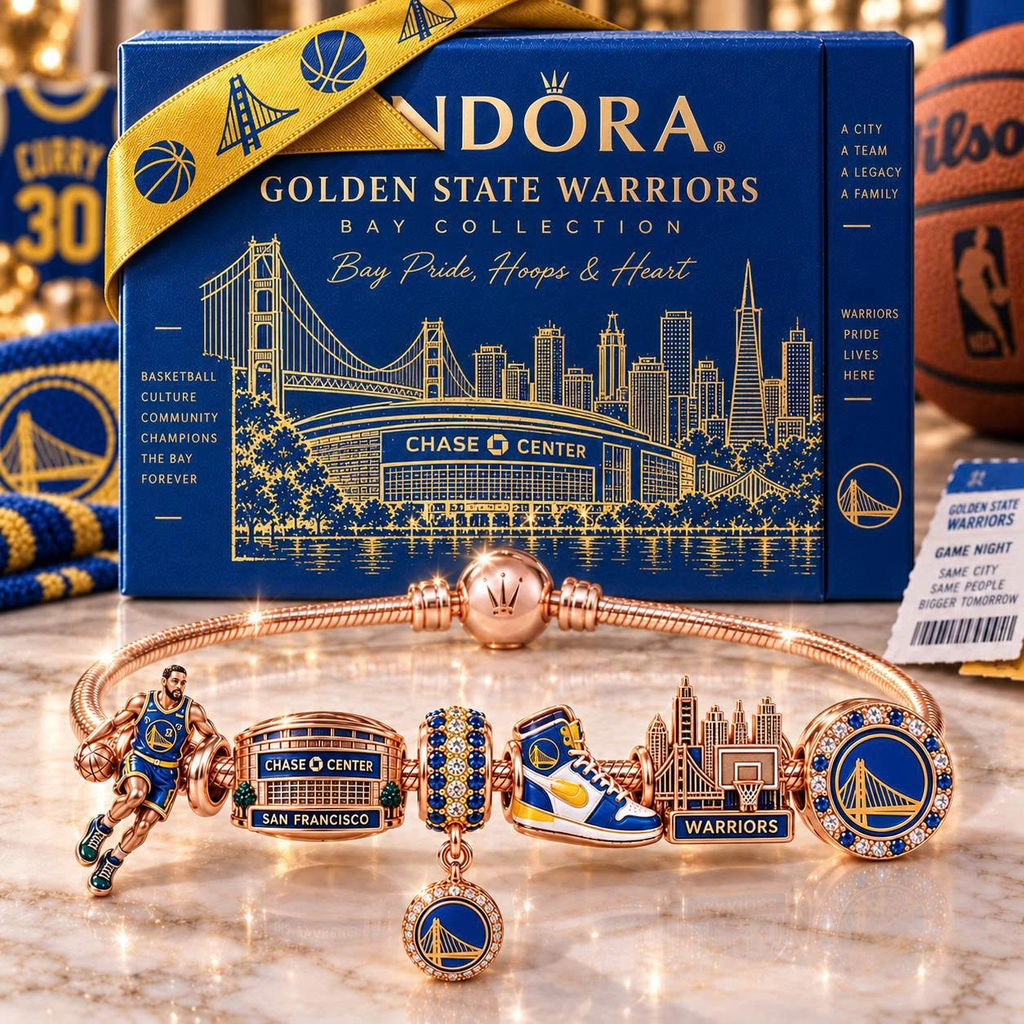 GSW Gold Charm Bracelet Set NHVH