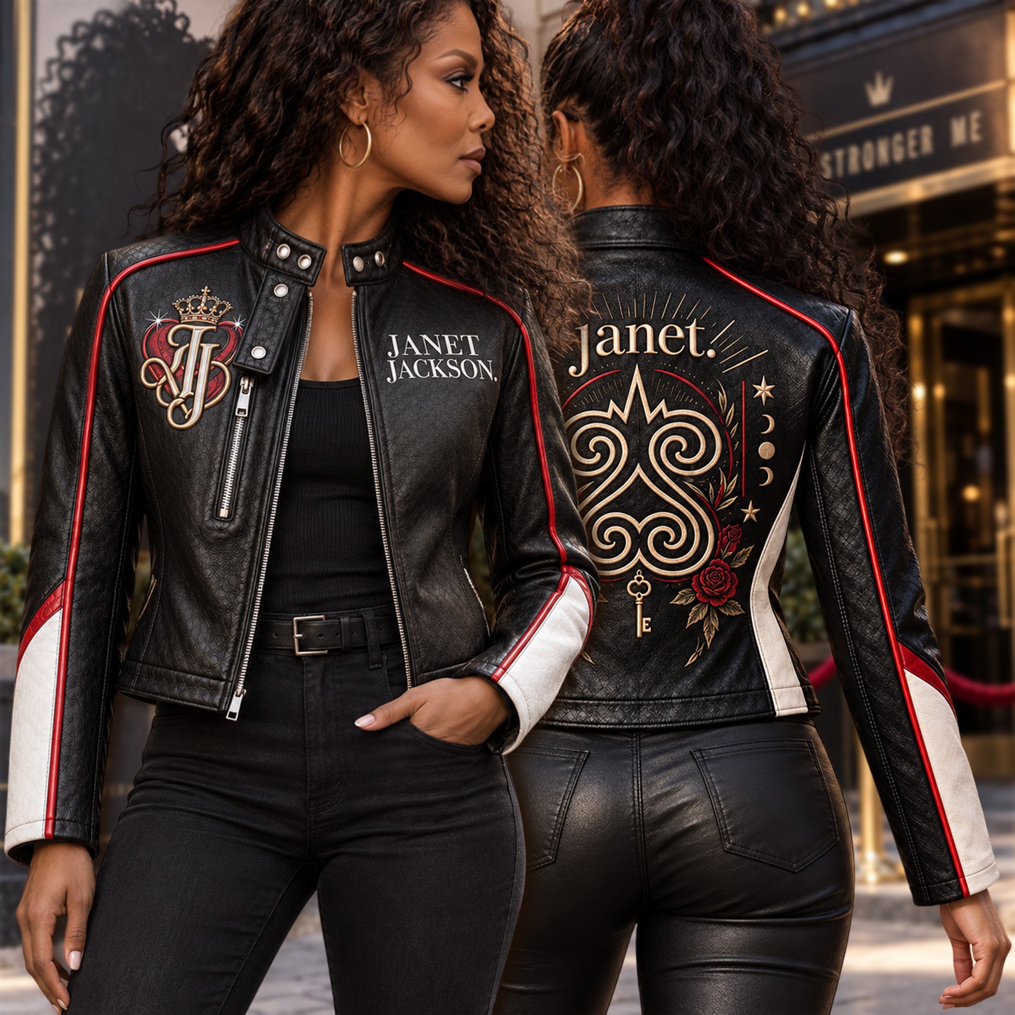 Premium JNJS Cropped Leather Zipper Jacket PVNA