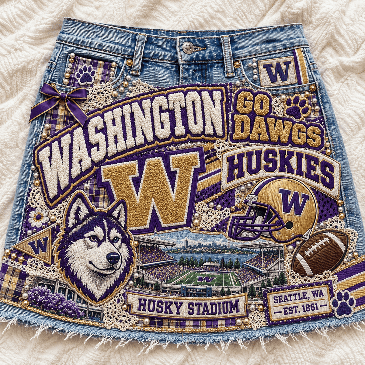WSH Embellished Denim Skirt NTKO