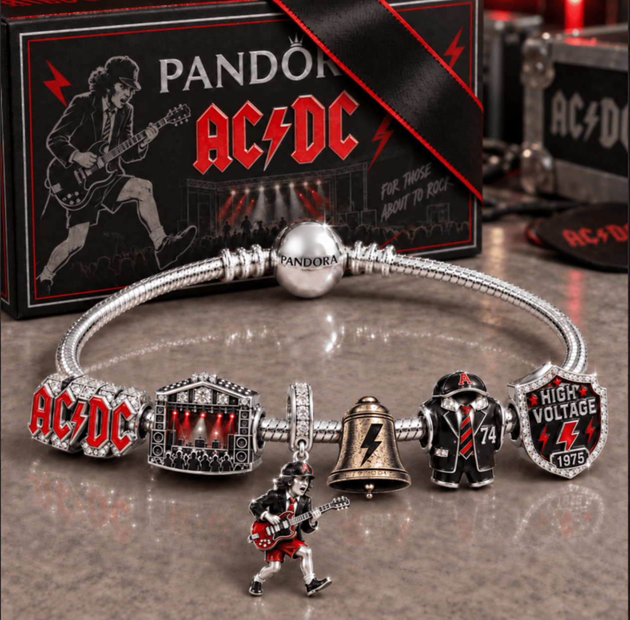 ACD Silver Charm Bracelet Set NTVA