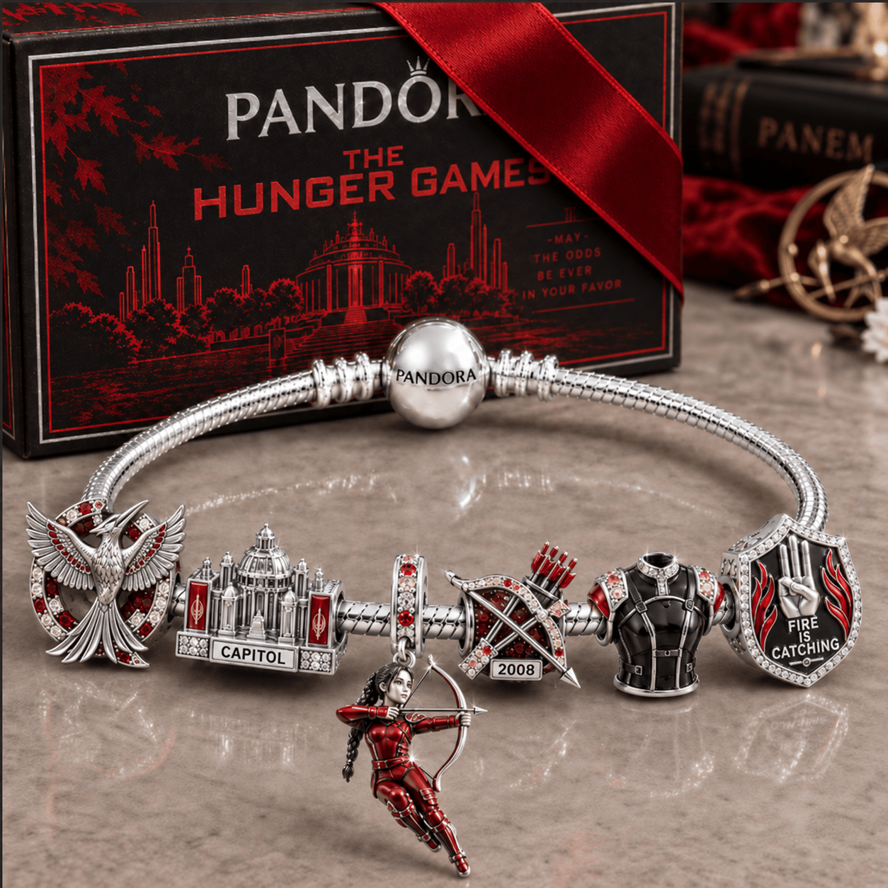 THG Silver Charm Bracelet Set NTVA