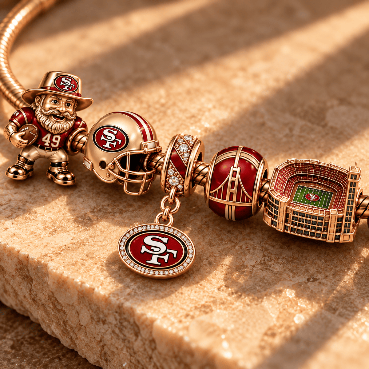 SF49 Gold Charm Bracelet Set NHVH