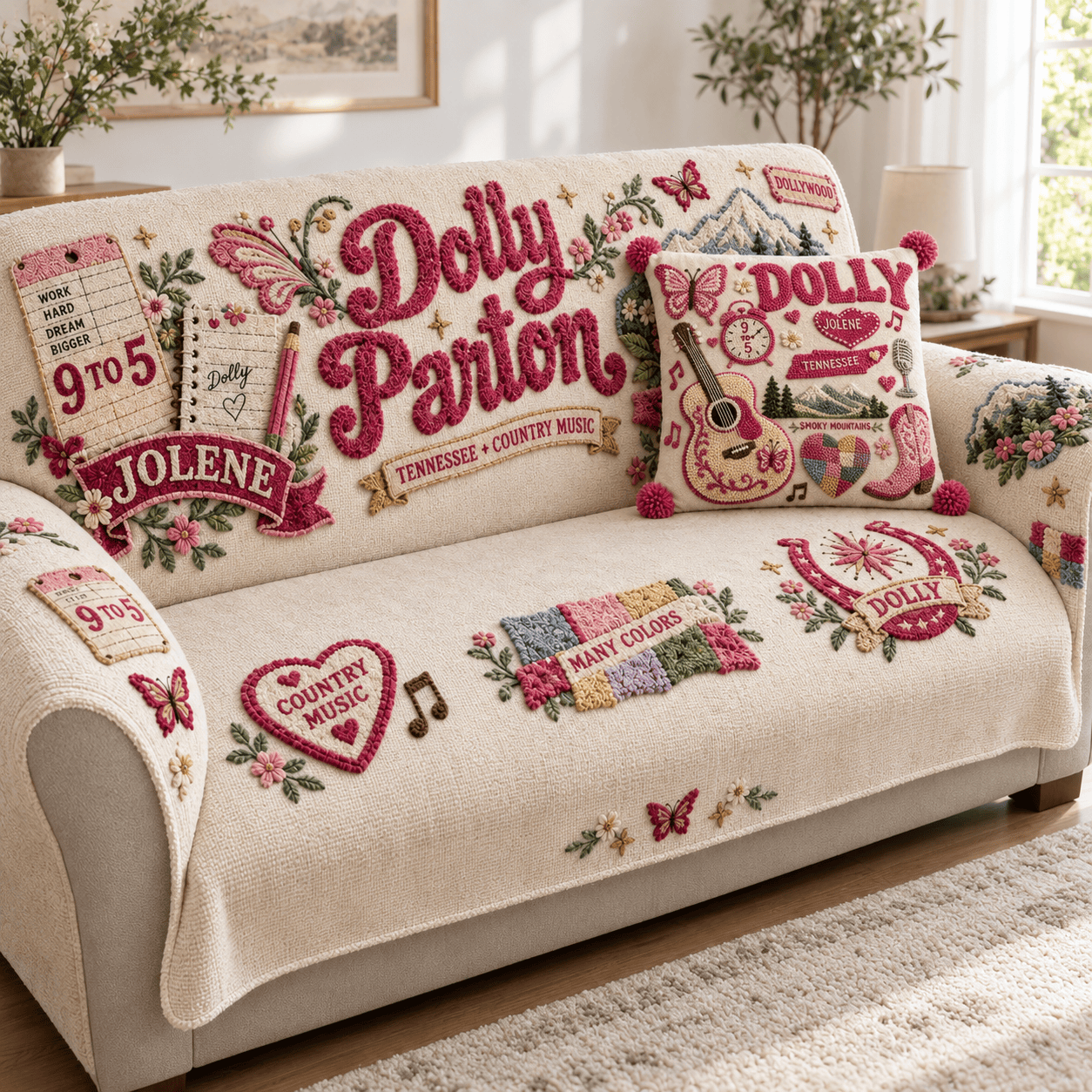 DLPT Tufted Sofa Cover & Pillow Set HTTT