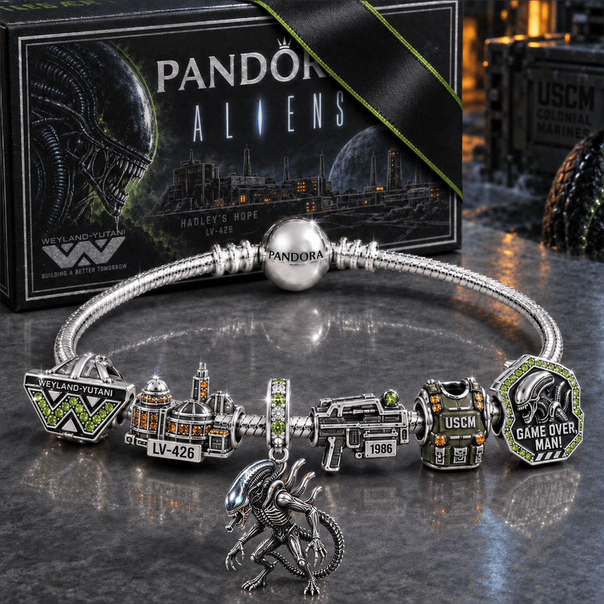 ALE Silver Charm Bracelet Set NTVA