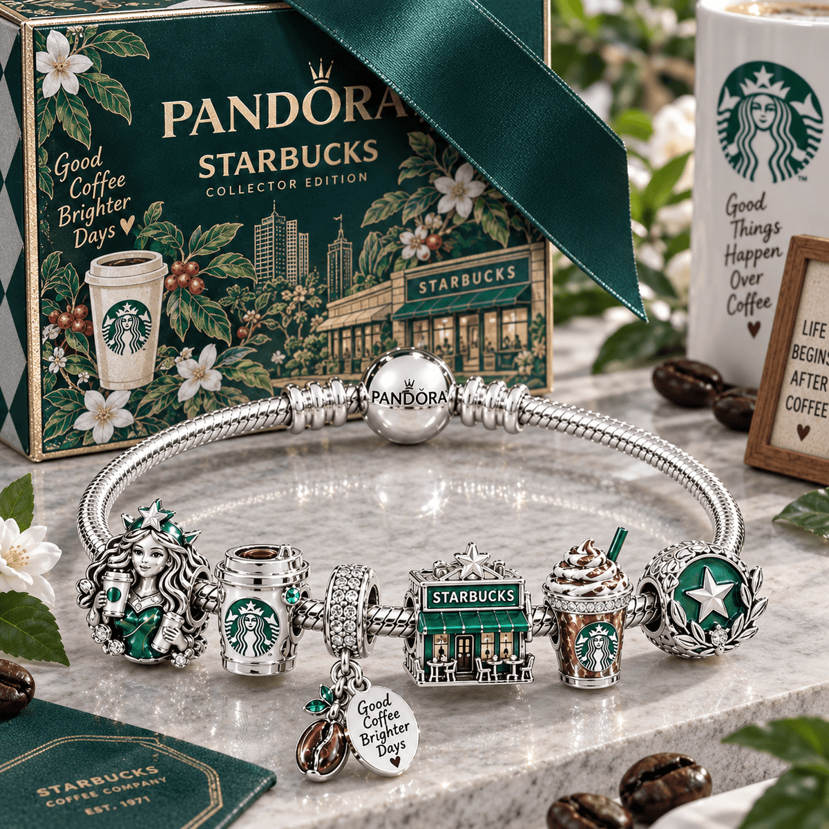 STBK Silver Charm Bracelet Set NTTB