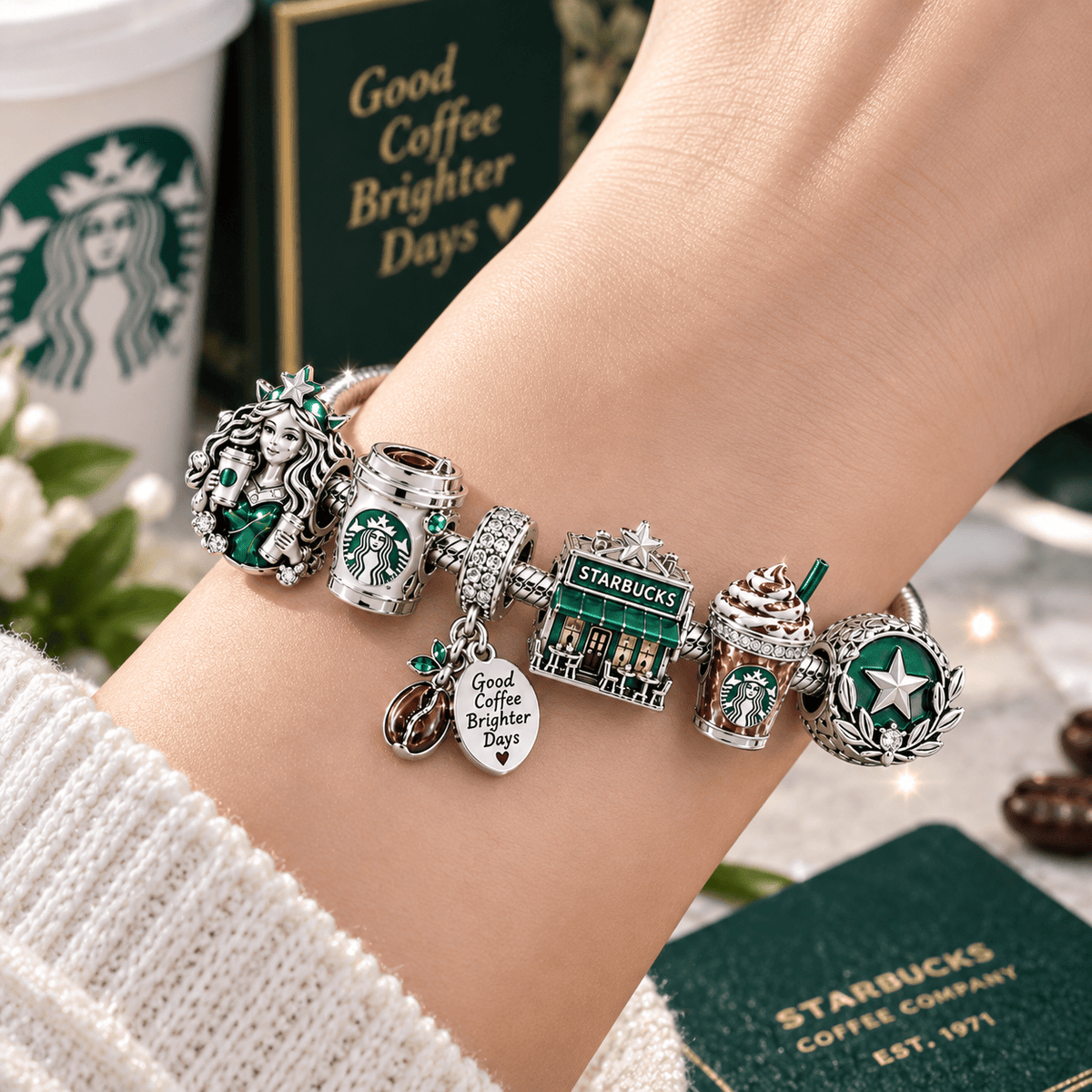 STBK Silver Charm Bracelet Set NTTB