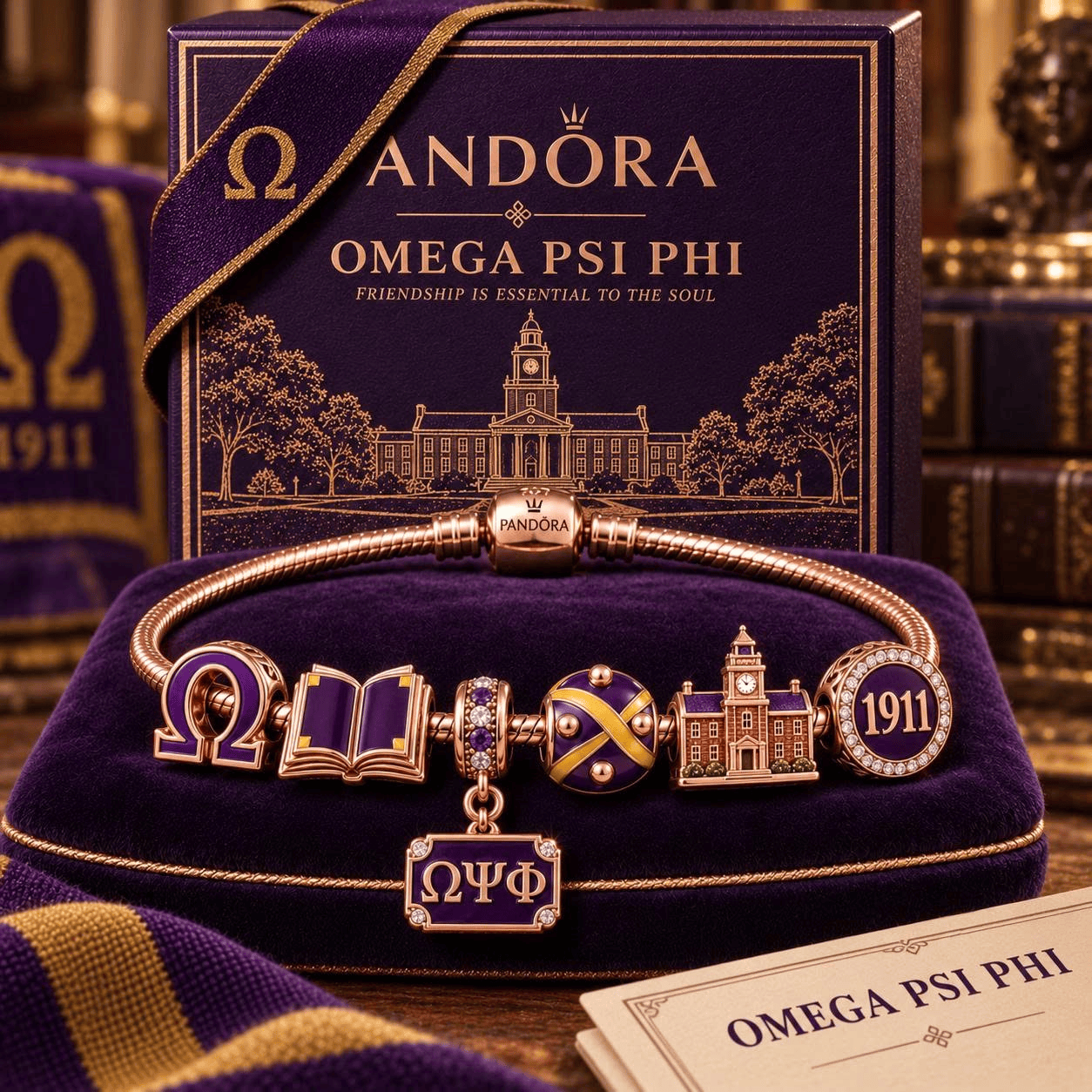 OMPP Gold Charm Bracelet Set NHVH