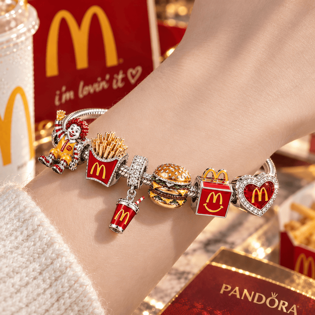 MDN Silver Charm Bracelet Set NTTB
