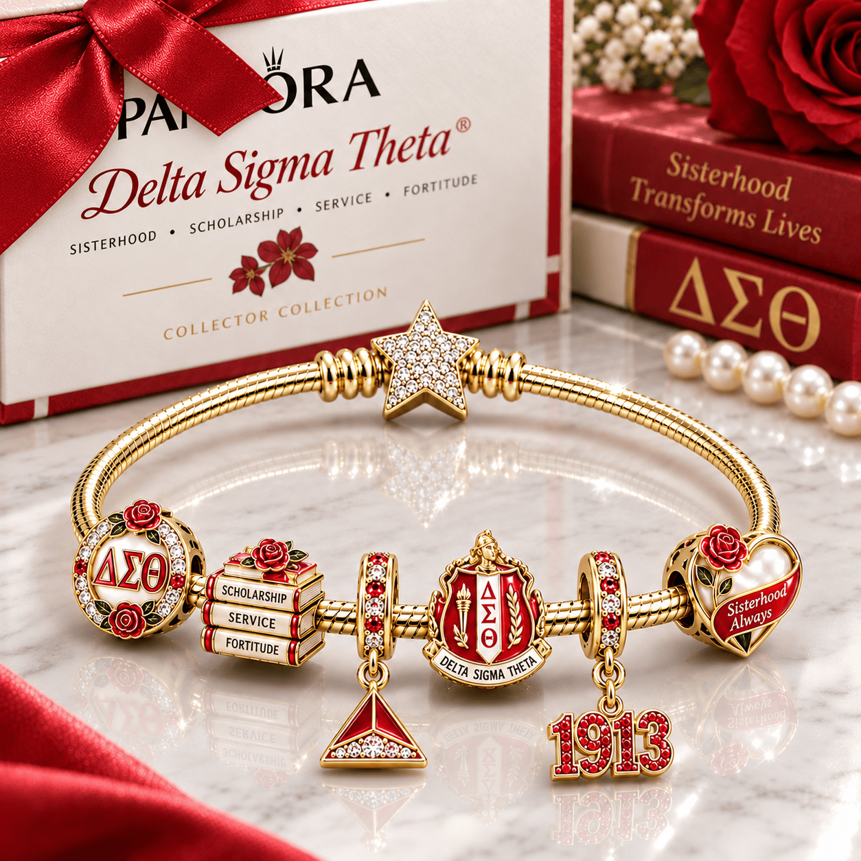 DSTT Gold Charm Bracelet Set BMD