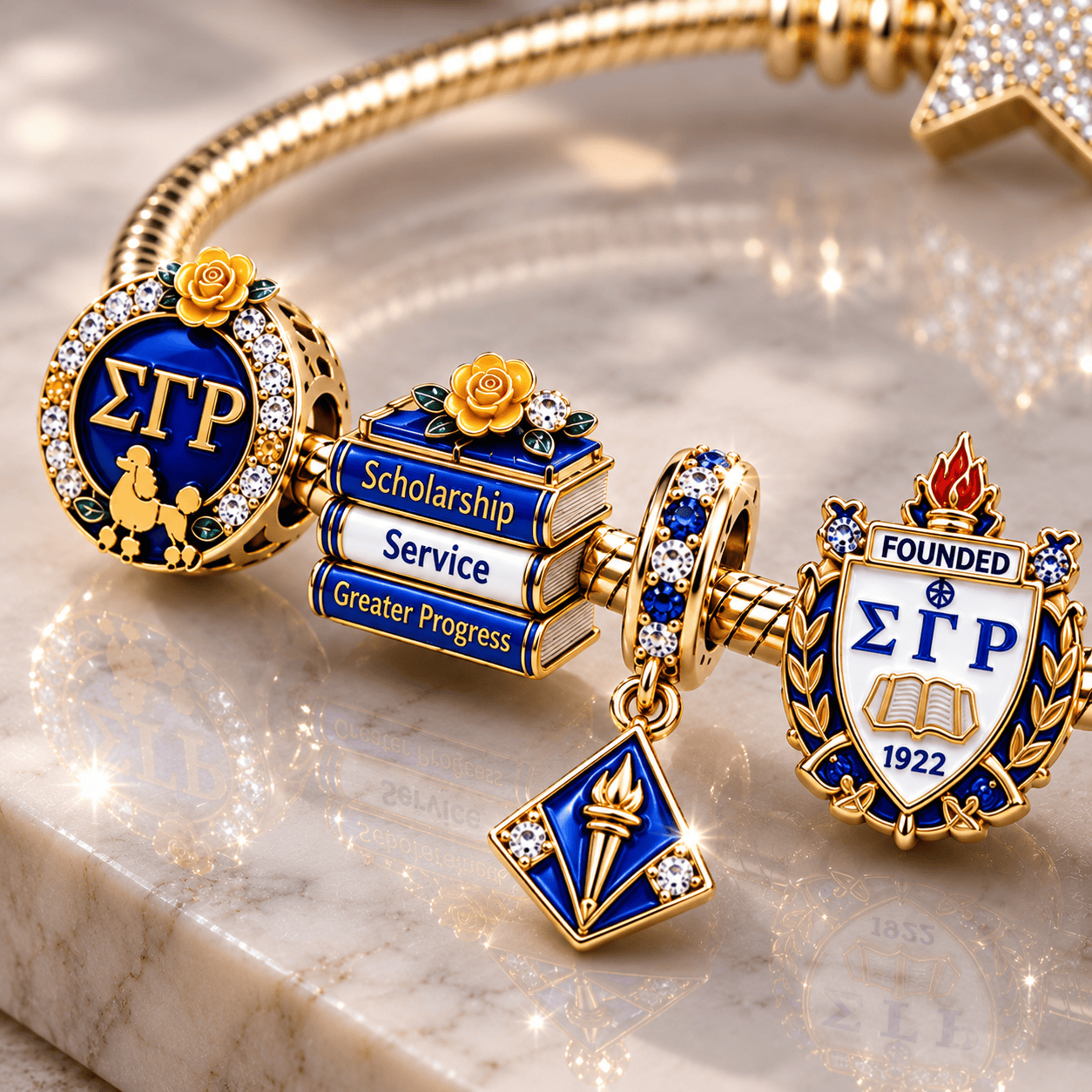 SGRO Gold Charm Bracelet Set BMD