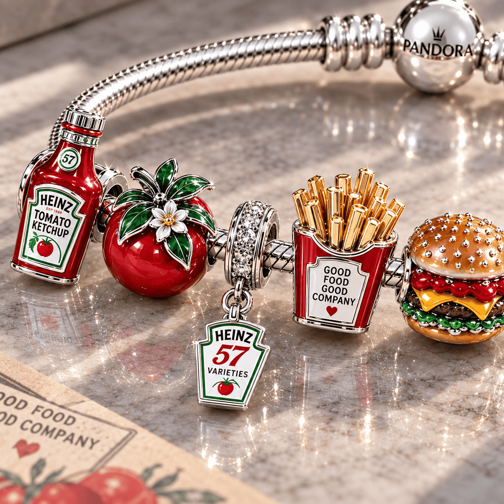 HZT Silver Charm Bracelet Set NTTB