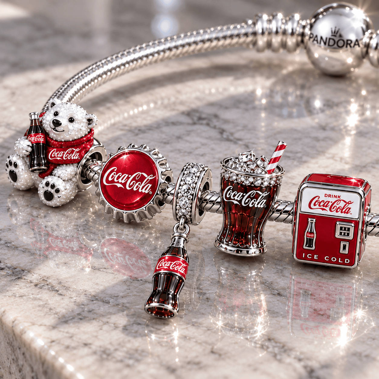 CCCL Silver Charm Bracelet Set NTTB