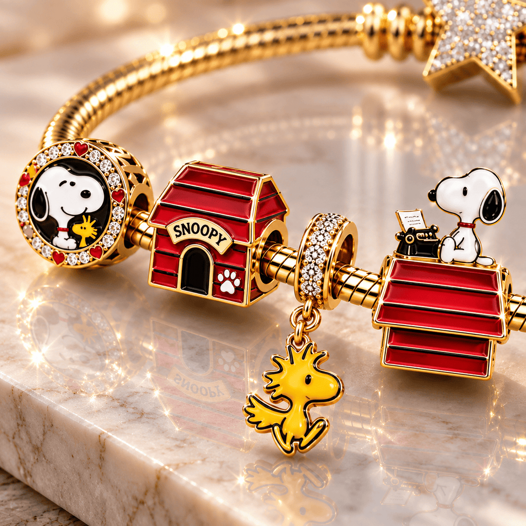 SNPY Gold Charm Bracelet Set BMD