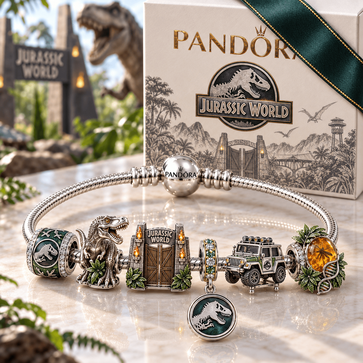 JRSW Silver Charm Bracelet Set HQH
