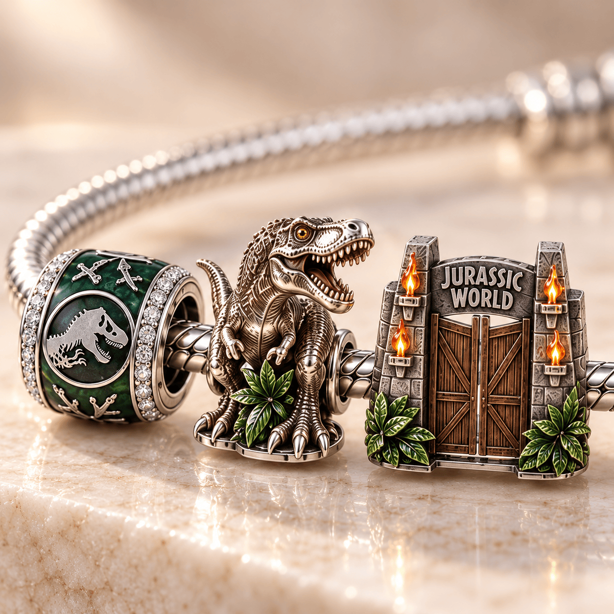 JRSW Silver Charm Bracelet Set HQH