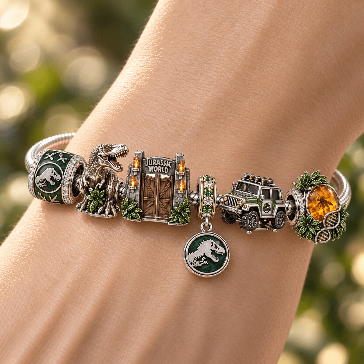 JRSW Silver Charm Bracelet Set HQH