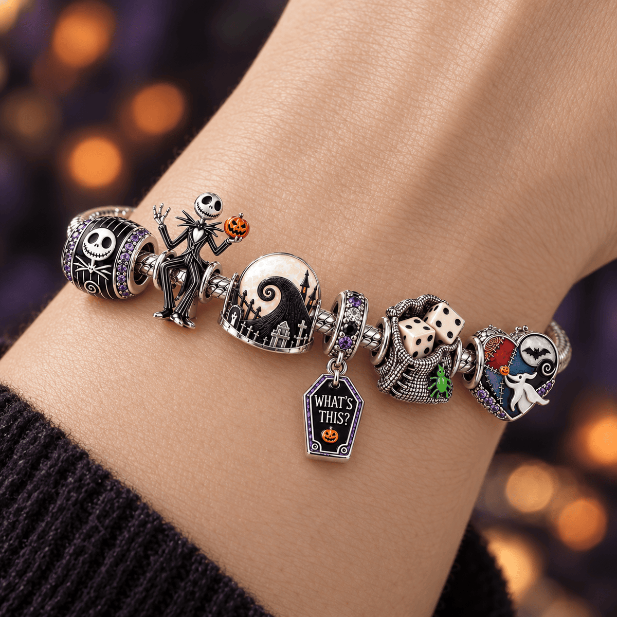 TNBC Silver Charm Bracelet Set HQH