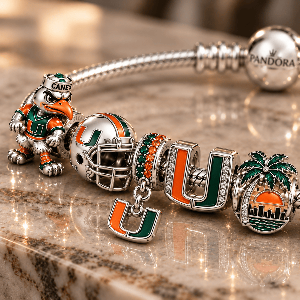 MHC Silver Charm Bracelet Set NTTB