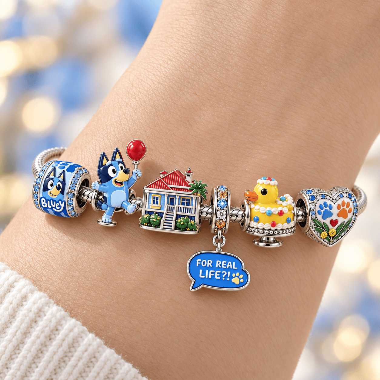 BLU Silver Charm Bracelet Set HQH