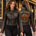 Premium TNTN Cropped Leather Zipper Jacket TTMH