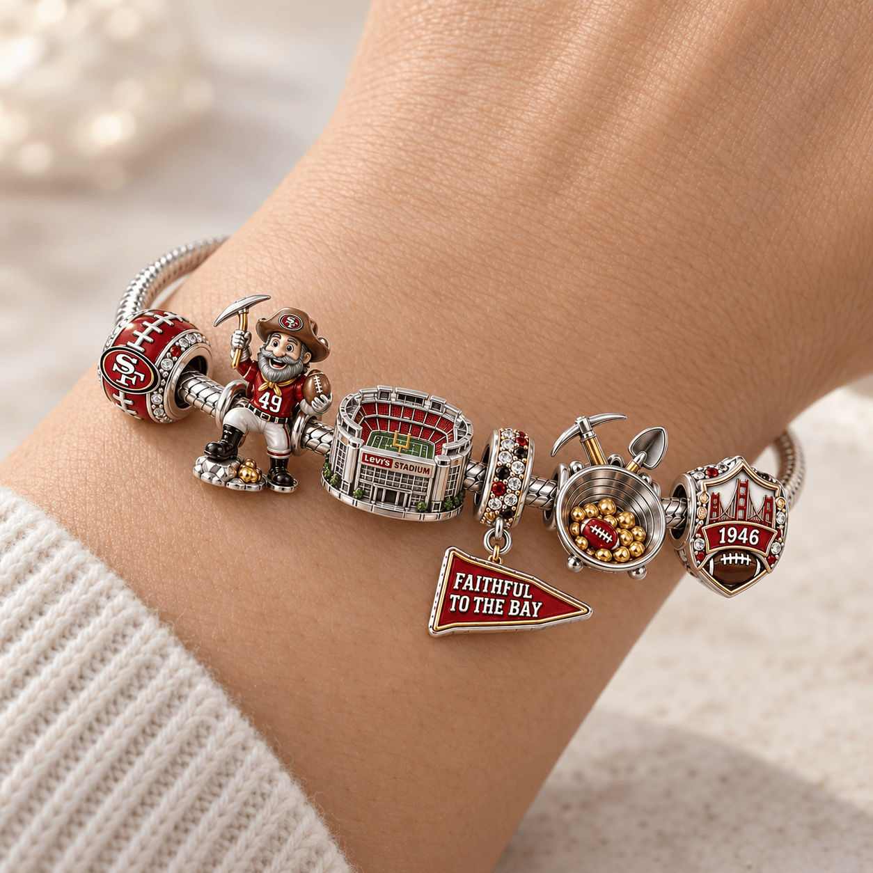 SF49 Silver Charm Bracelet Set HQH