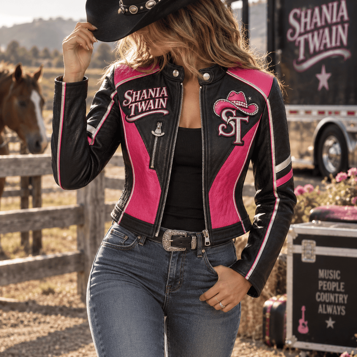 Premium SNTW Cropped Leather Zipper Jacket TTMH