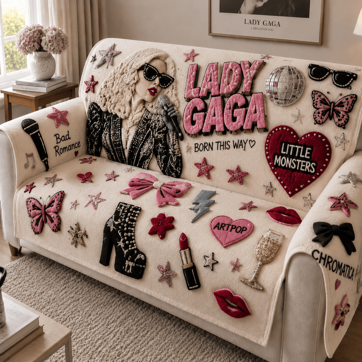 LDGG Tufted Sofa Cover & Pillow Set DNBN