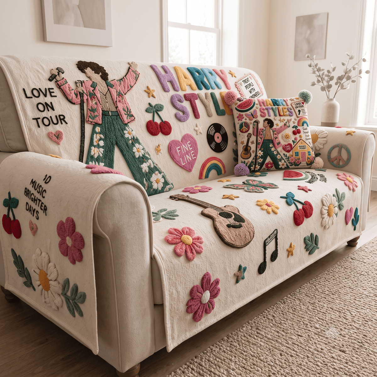 HSL Tufted Sofa Cover & Pillow Set DNBN