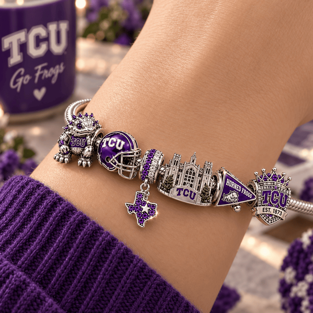 TCU Silver Charm Bracelet Set NTTB