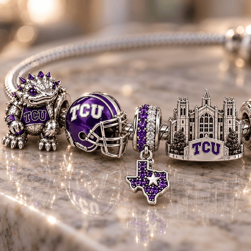 TCU Silver Charm Bracelet Set NTTB