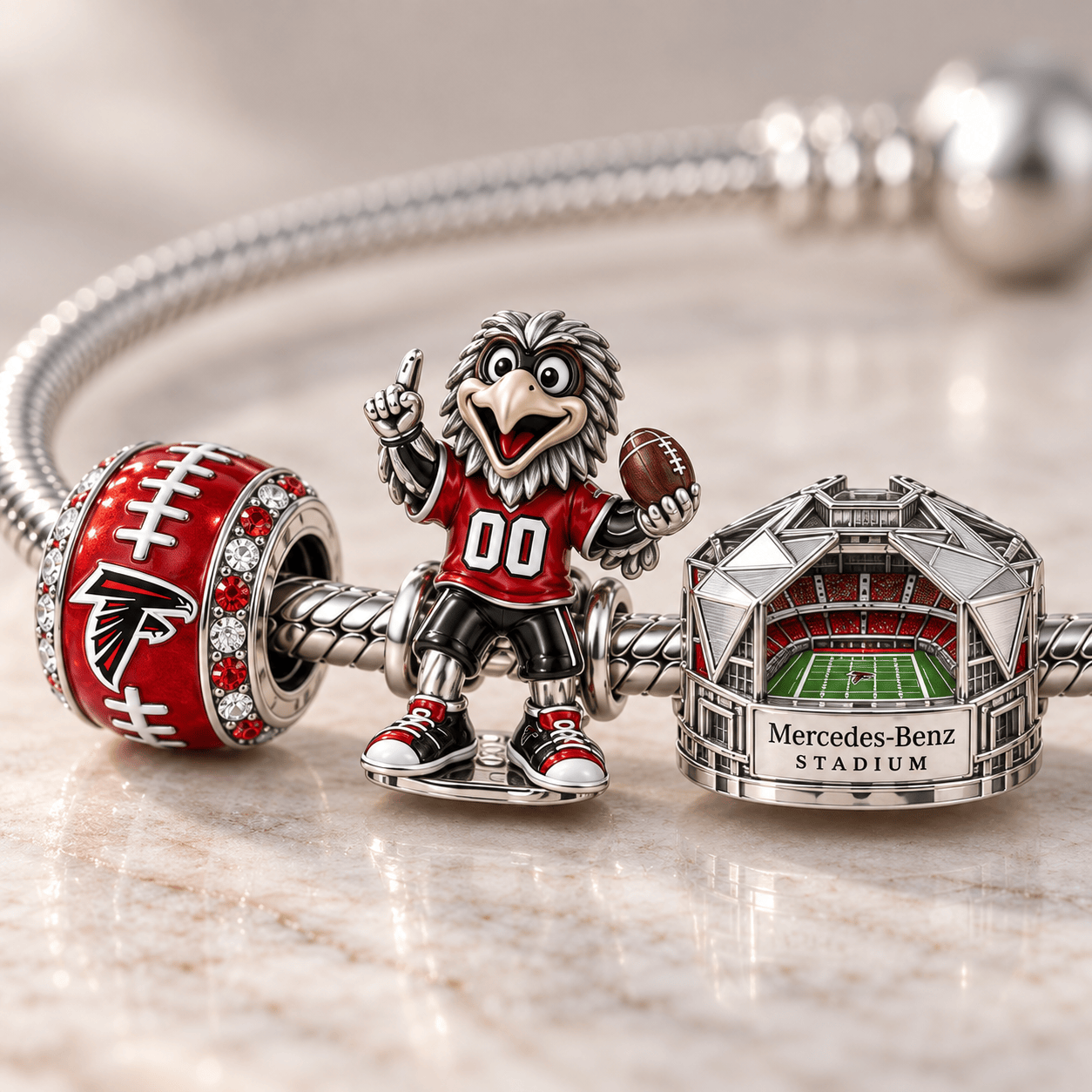 ATF Silver Charm Bracelet Set HQH