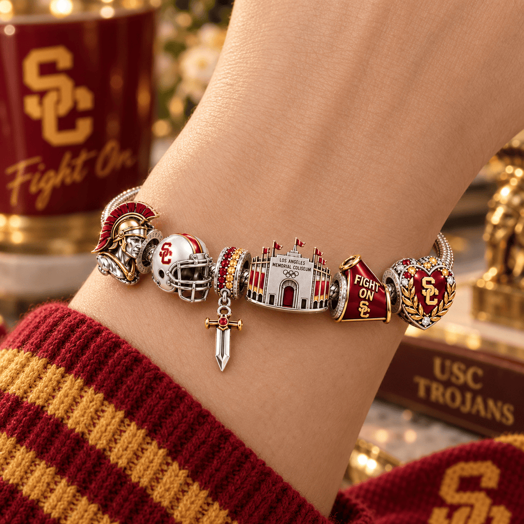 USC Silver Charm Bracelet Set NTTB