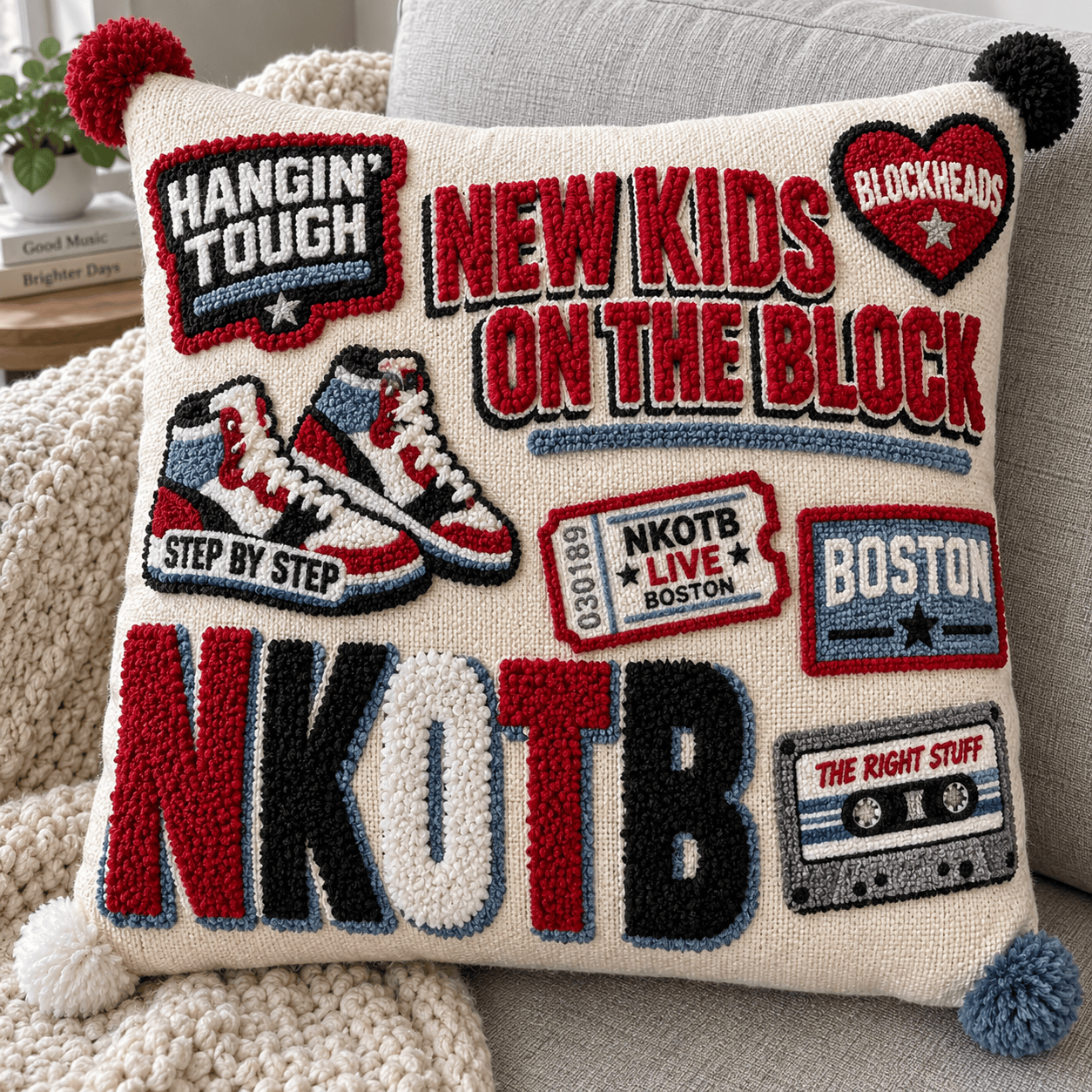 NKOTB Tufted Sofa Cover & Pillow Set HTTT