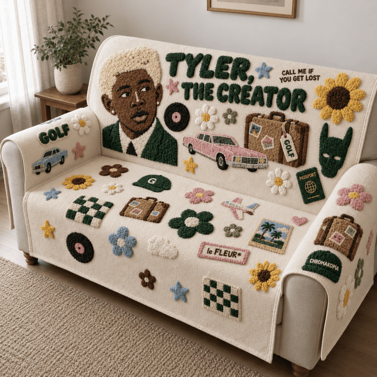 TTCT Tufted Sofa Cover & Pillow Set DNBN