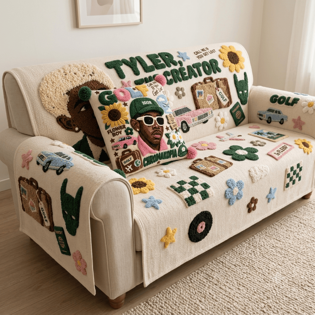 TTCT Tufted Sofa Cover & Pillow Set DNBN