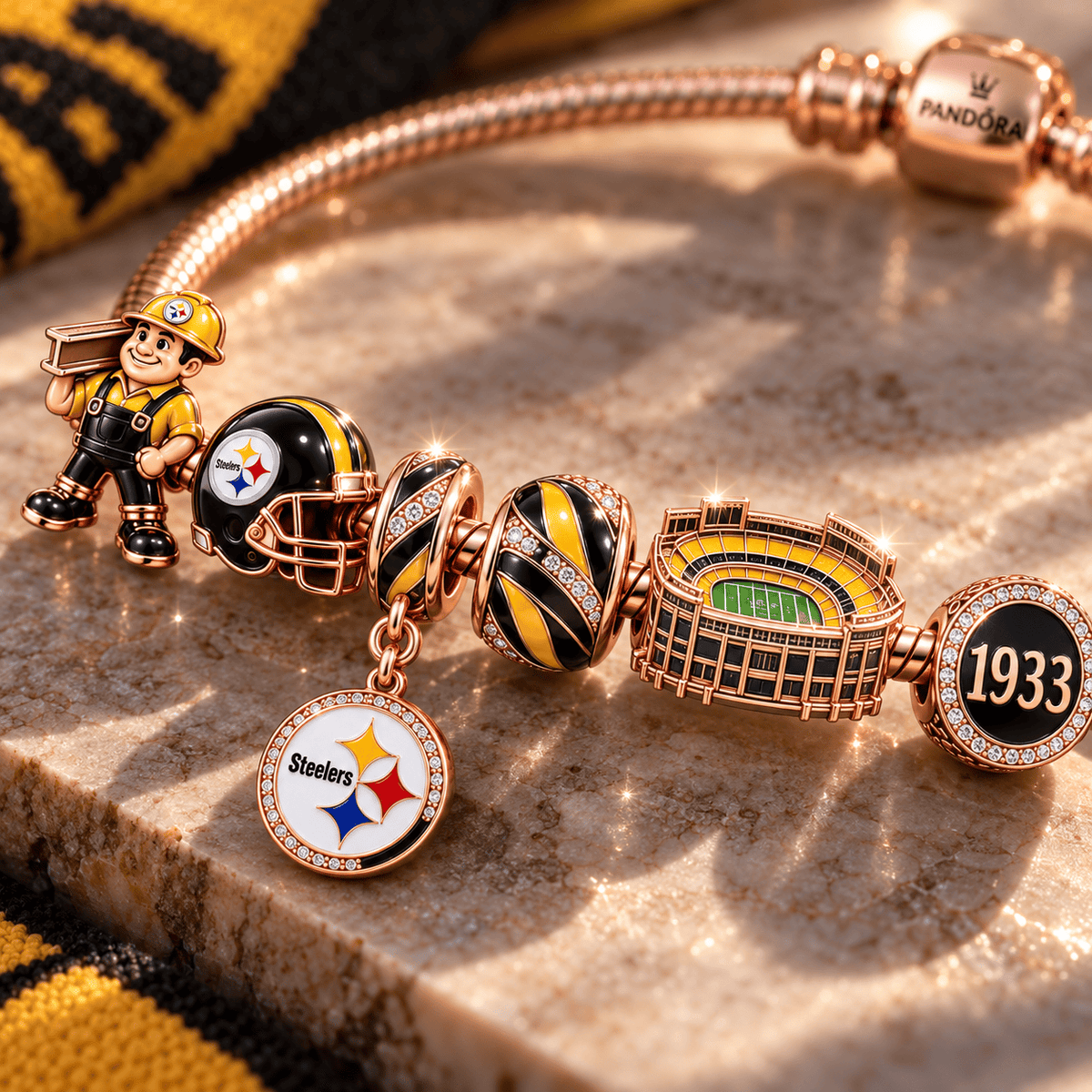 PBS Gold Charm Bracelet Set NHVH